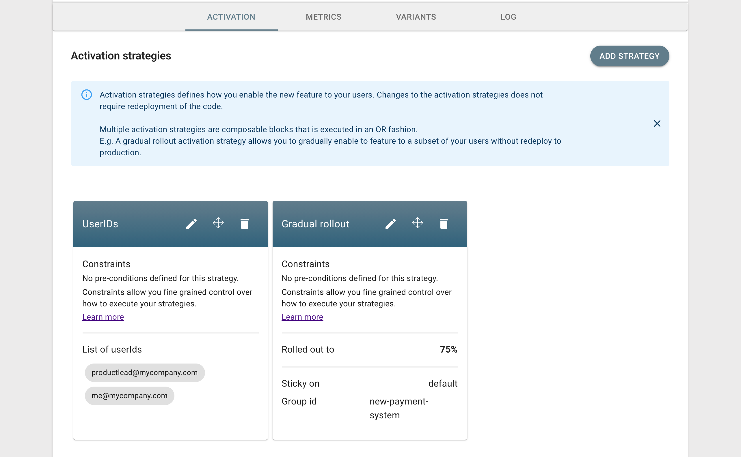 Multiple activation strategy