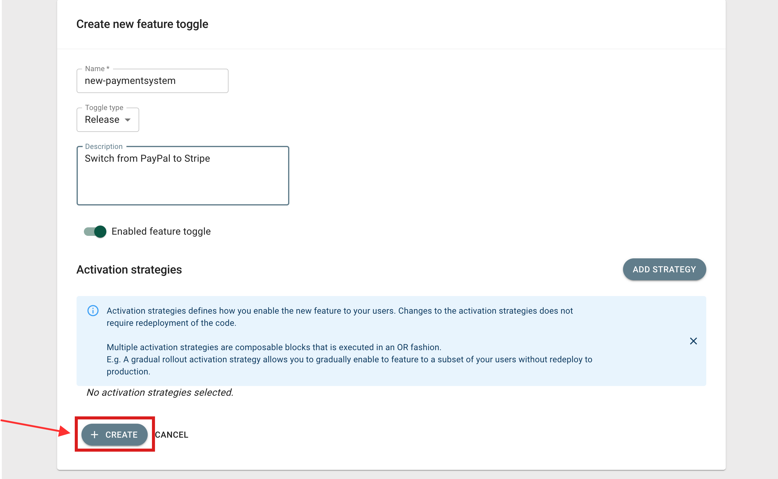 Create a feature toggle